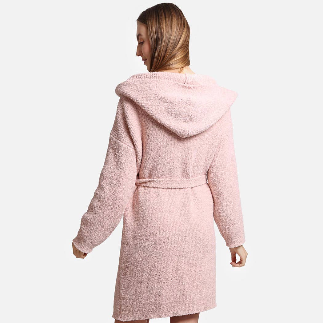 Fashion City - Venta al por mayor Bata - Mujer - Bata con capucha suave de color liso con bolsillo9