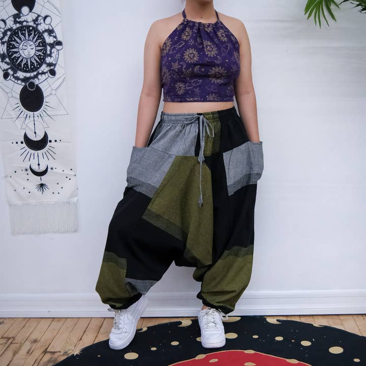 Karma Nepal Crafts - Wholesale Pants – Women's - Cotton Harem Yoga Pants with Pockets