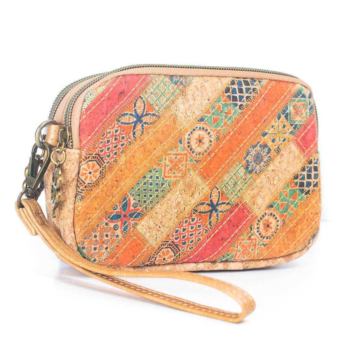 Meninas Bonitas Cork - Wholesale Clutch Bag - Women's - Natural Cork Patchwork Embellished Clutch for Women BAGF-0596