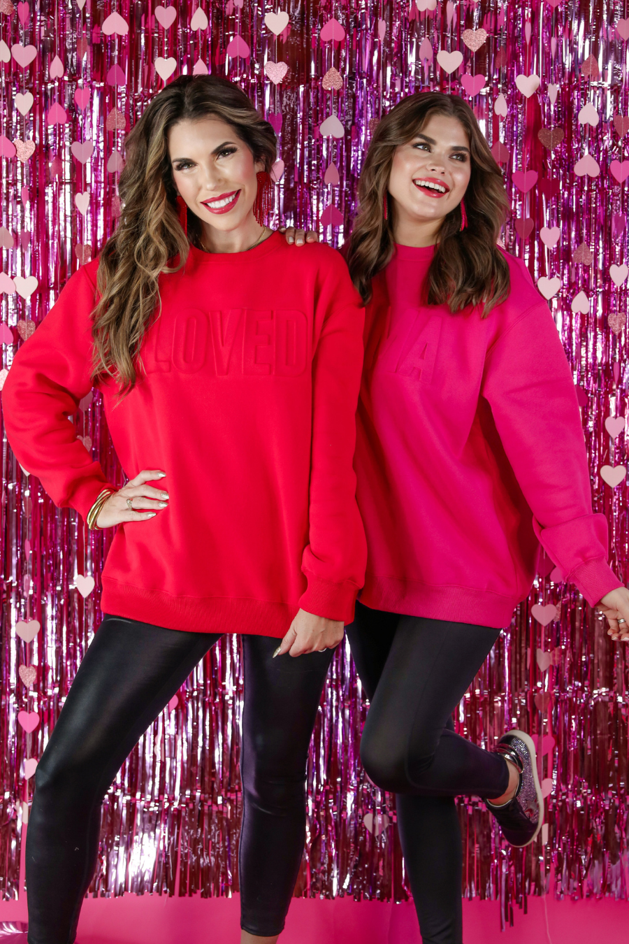 Red Loved Embossed Sweatshirt for wholesale on Faire8