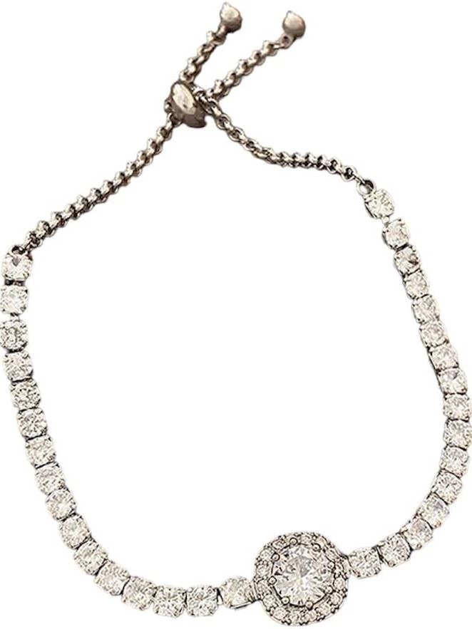 Bracelet for Women Silver Adjustable Bracelet with Crystals for wholesale by Marmo