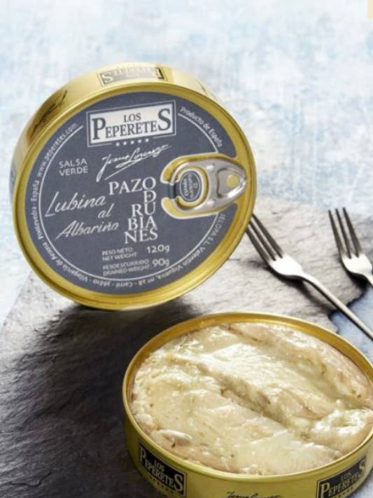 Los Peperetes Sea Bass with Pazo de Rubianes Albariño for wholesale by Tinmonger