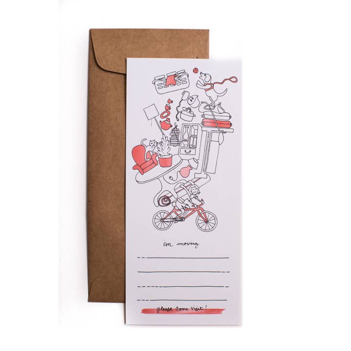 I'm Moving Set Letter Pressed Greeting Card for wholesale by Stephanie's Paper Shop