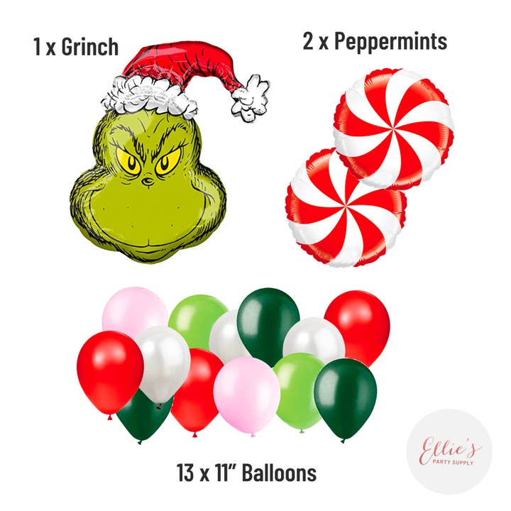 Ellie's Party Supply - Wholesale Balloon - Christmas Grinch Balloon Bouquet Kit5