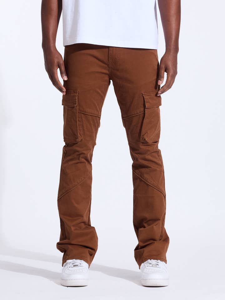 Jean évasé West (terre cuite brûlée) pour la vente par Crysp Denim