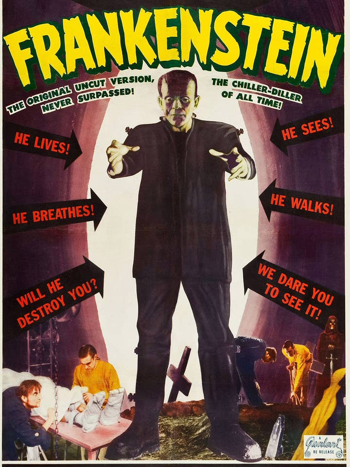 Affiche de film d'horreur classique Frankenstein (1931) (V2) pour la vente par Keep Calm Collection