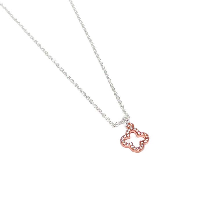 Enya Clover Necklace - Rose Gold for wholesale by Clementine Jewellery