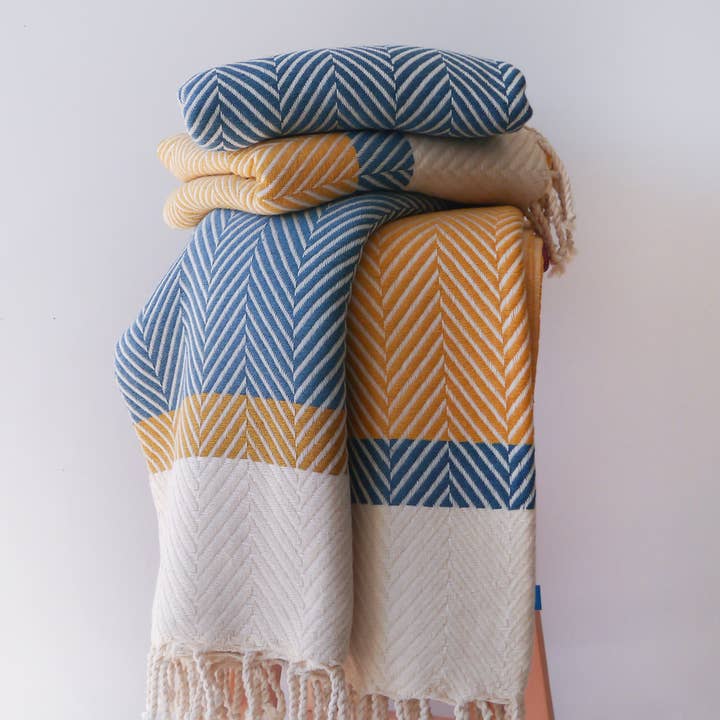 Handwoven Soft Cotton Throws - 12 various color options for wholesale by Living Roots