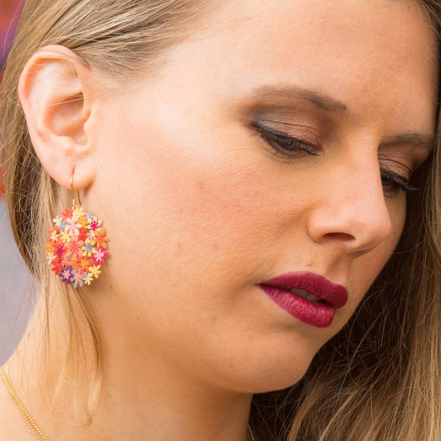 RAS – Großhandel Ohrhänger – Bouquet Orange Vergoldete kleine Ohrringe1