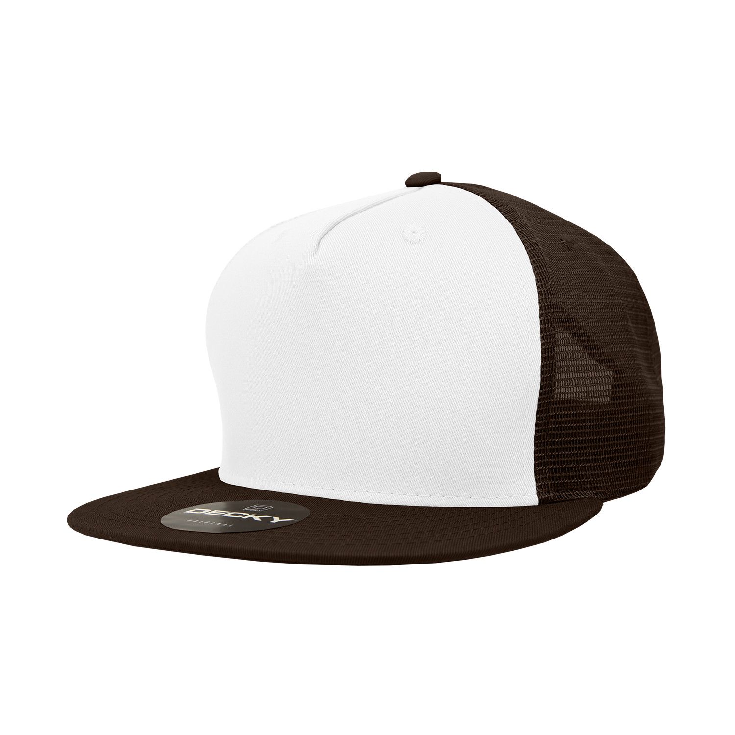 The Park Wholesale - Wholesale Truckerpet - Uniseks - Decky 1040 - Blanco Trucker Snapback-hoeden met 5 panelen - 104013
