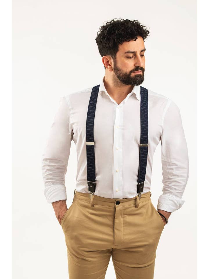 Ciccone Laboratorio Italiano - Wholesale Suit Vest - Men's - Polka dot suspenders4