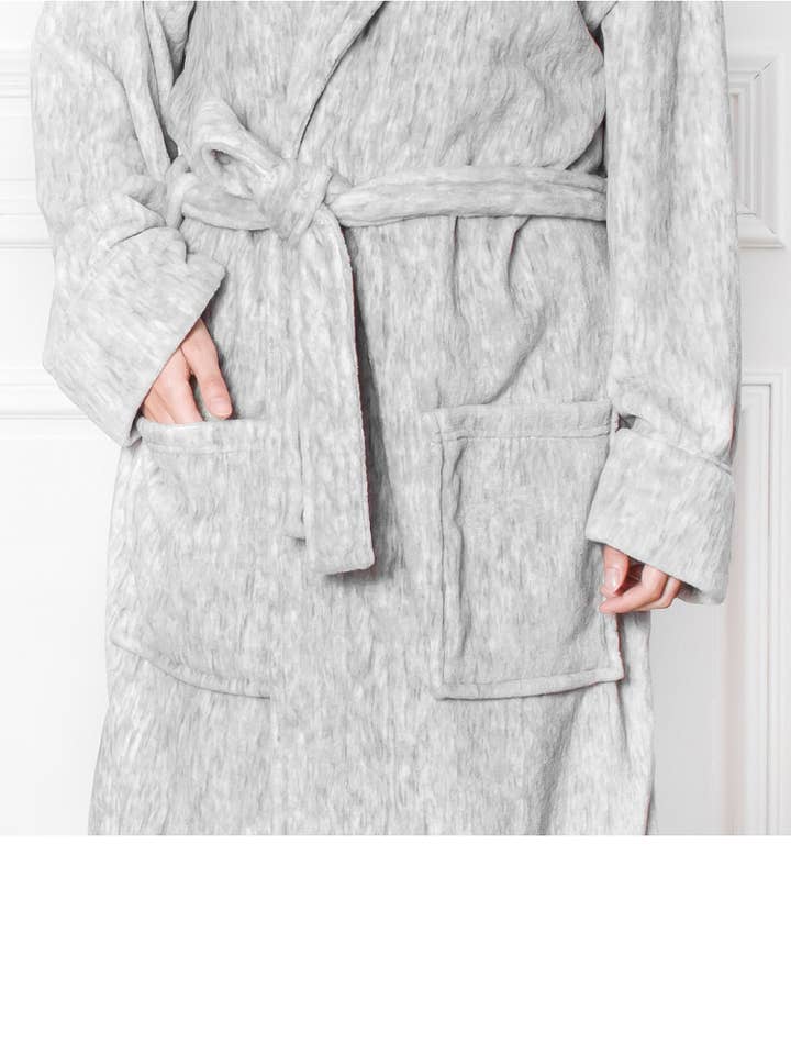 Pavilia - Wholesale Robe - Women's - Women's Melange Fleece Robe18