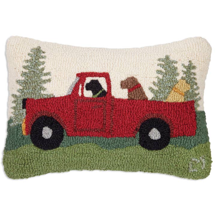 Caravan of Dogs Hand-Hooked Wool Throw/Decorative Pillow for wholesale by Chandler 4 Corners