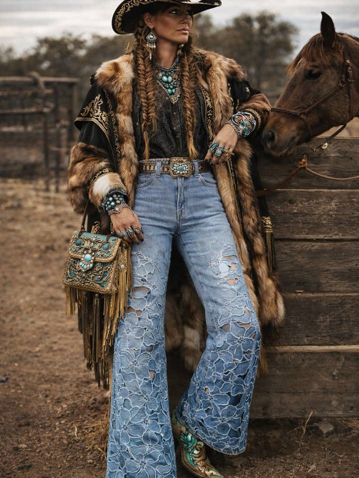 La Rosa Canyon Lace Jean for wholesale by The Nu Vintage