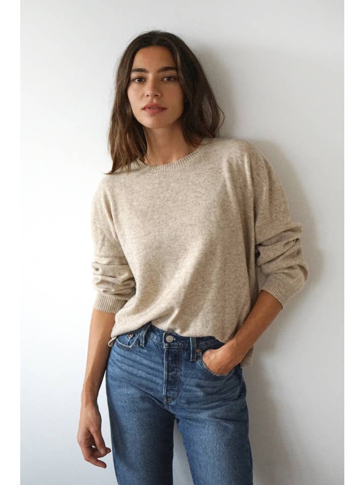 Beachwood - Wholesale Knit Sweater - Women's - The Cashmere Cove Crew Neck // Moon