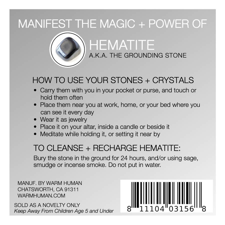 warm human - Wholesale Spiritual Stone/Crystal - MANIFEST THE MAGIC + POWER OF YOUR CRYSTAL HEMATITE2