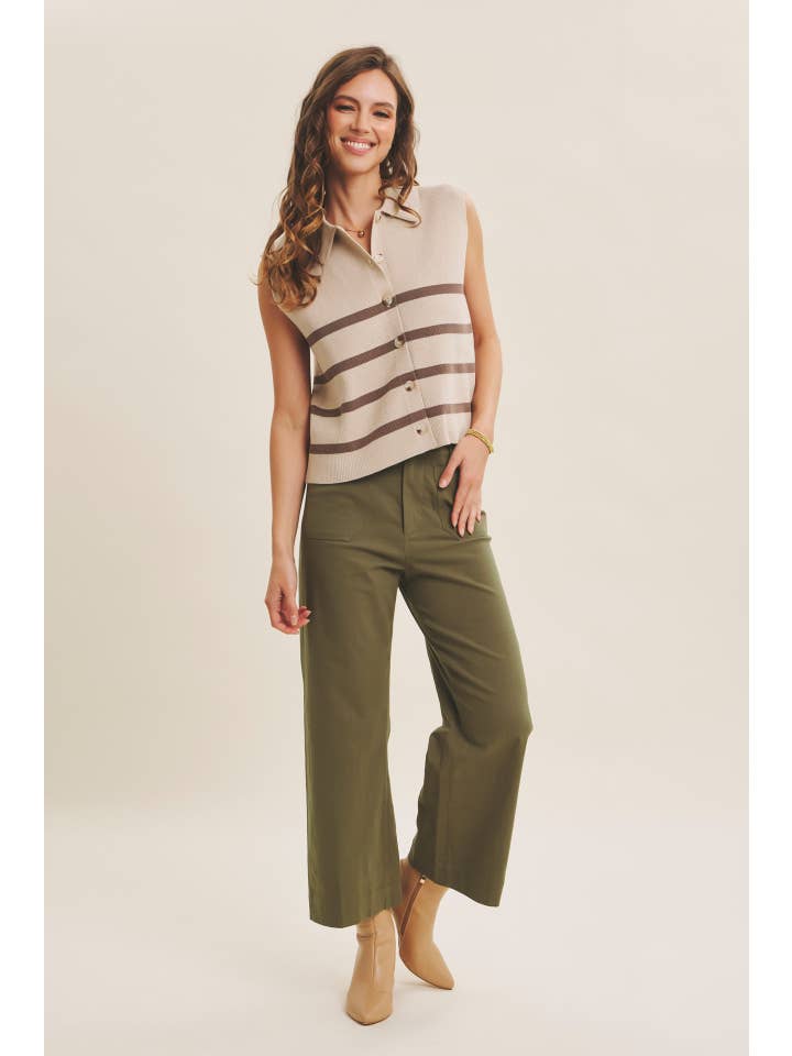 in february - Wholesale Pants - Women's - COTTON LINEN STRETCHY ANKLE-LENGTH PANTS
