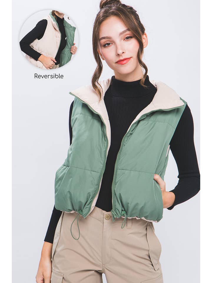 42POPS - Wholesale Outerwear Vest - Women's - "..._ SI-24975 Reversible Puffer Vest8
