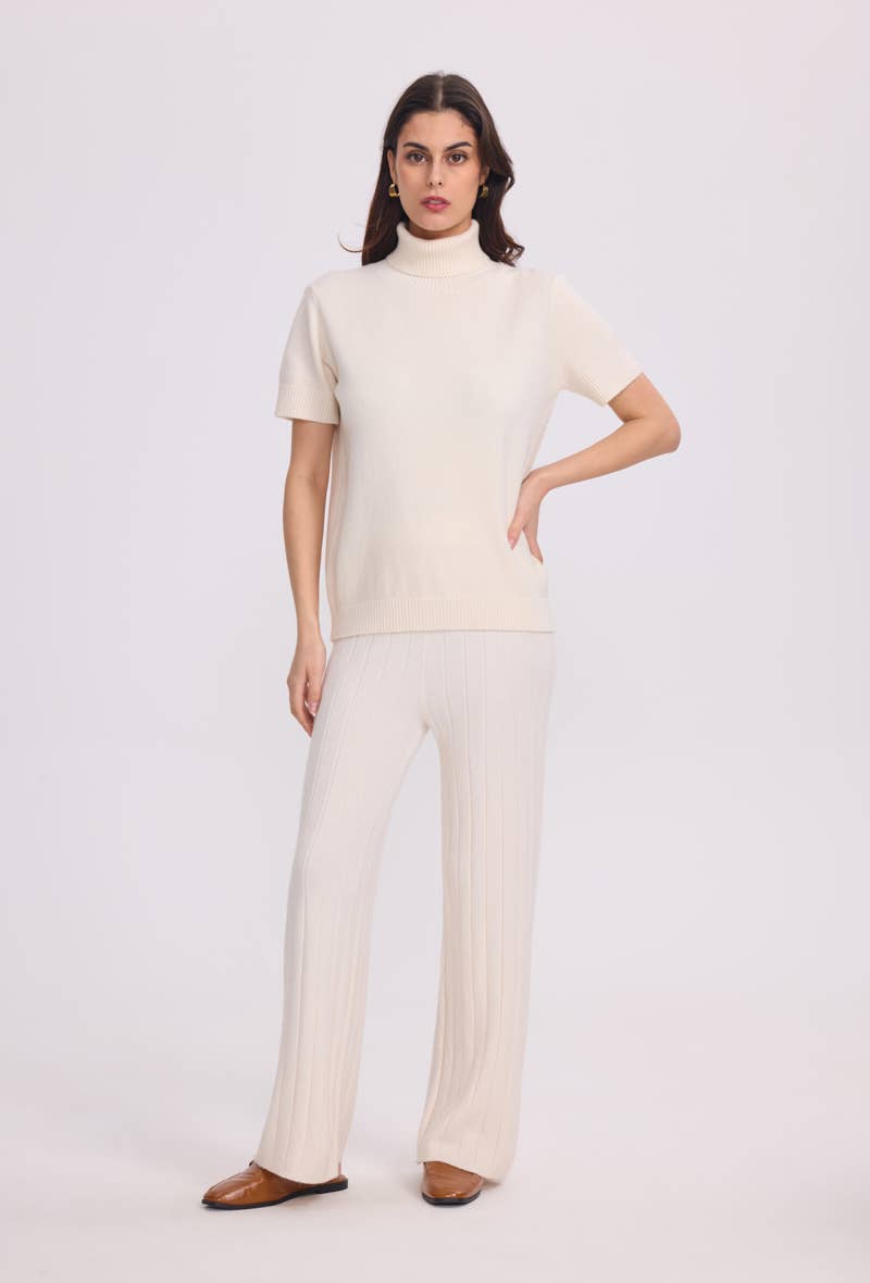 SUNNY STUDIO – Großhandel Strickpullover – Damen – Kurzarm-Rollkragenpullover7