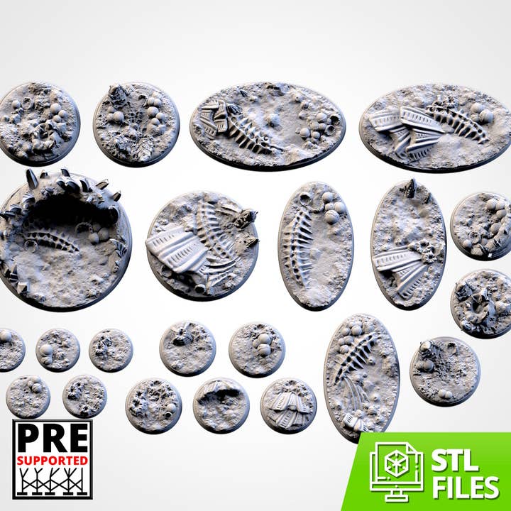 Alien textured bases for wholesale by Forg3d