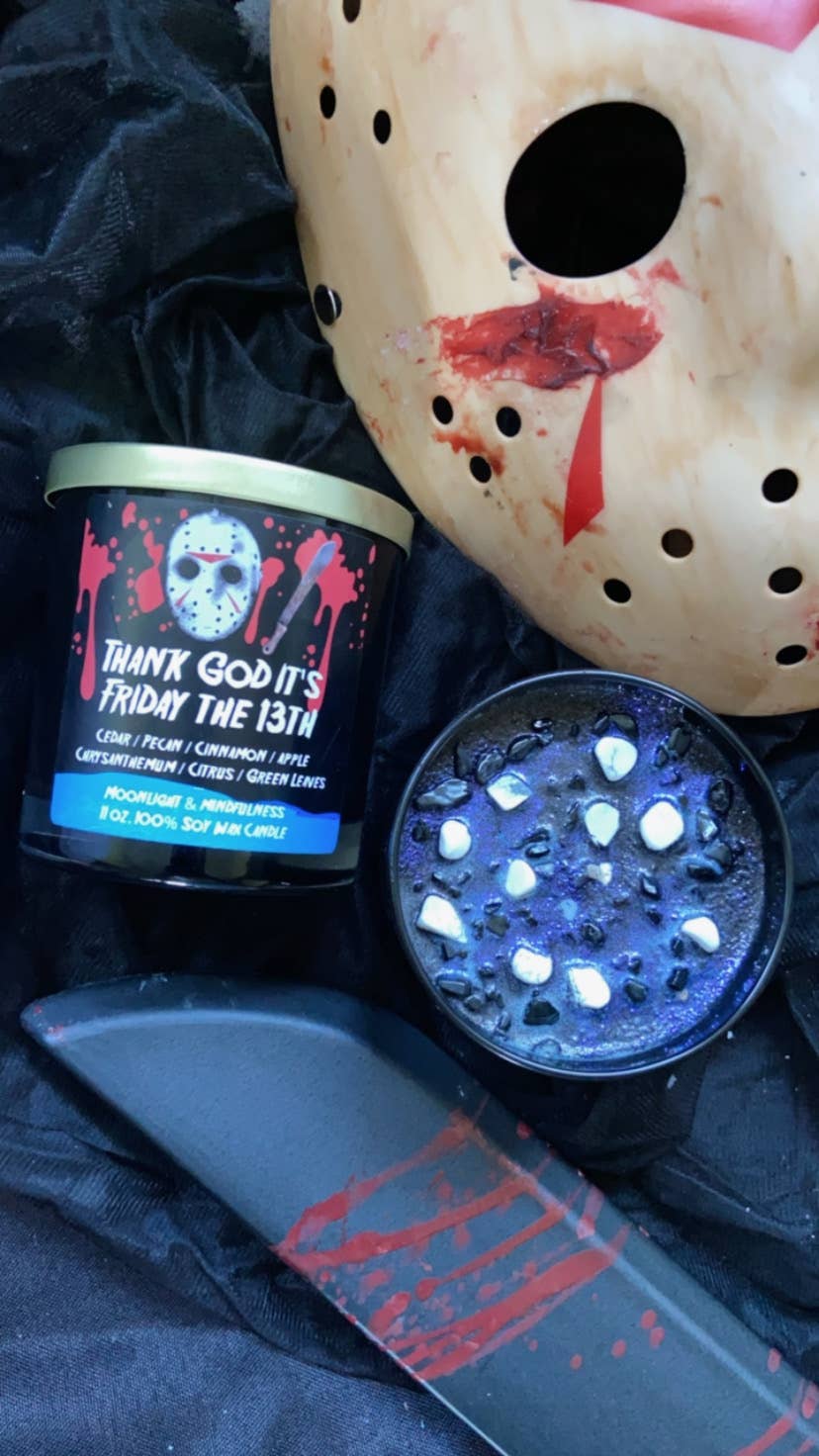 Moonlight & Mindfulness - Wholesale Jar/Filled Candle - Horror Movie Crystal Candles, 100% Soy Wax, Spooky Decor9