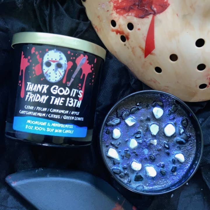 Moonlight & Mindfulness - Wholesale Jar/Filled Candle - Horror Movie Crystal Candles, 100% Soy Wax, Spooky Decor9