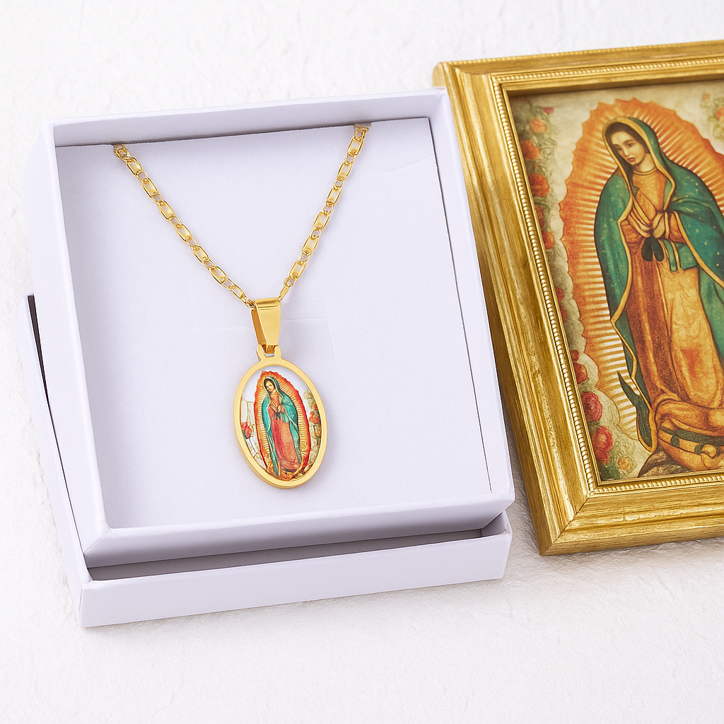Wild & Free - Wholesale Pendant/Charm Necklace - Collar de la Virgen de Guadalupe0