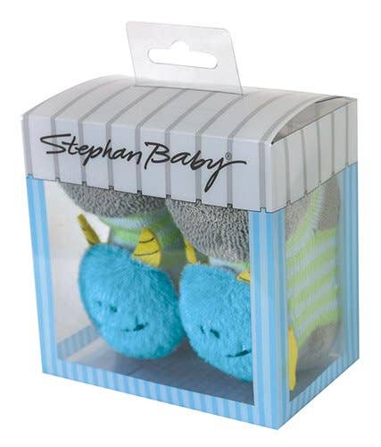 Stephan Baby by Creative Brands - Wholesale Socks - Baby - Rattle Socks - Blue Monster, 6-12 months1