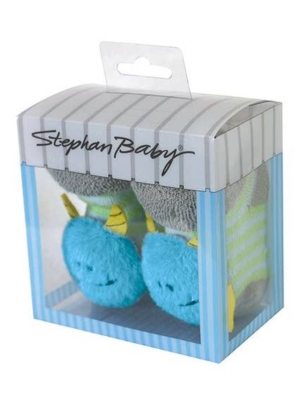 Stephan Baby by Creative Brands - Wholesale Socks - Baby - Rattle Socks - Blue Monster, 6-12 months1