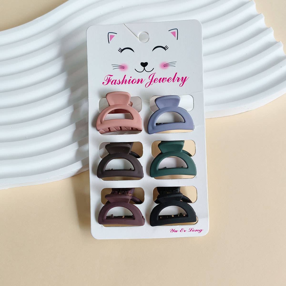 ACCITY - Wholesale Hair Clip - Women's - Set of 6 Small Claw Hair Clips, Simple & Chic_CWAHA038622