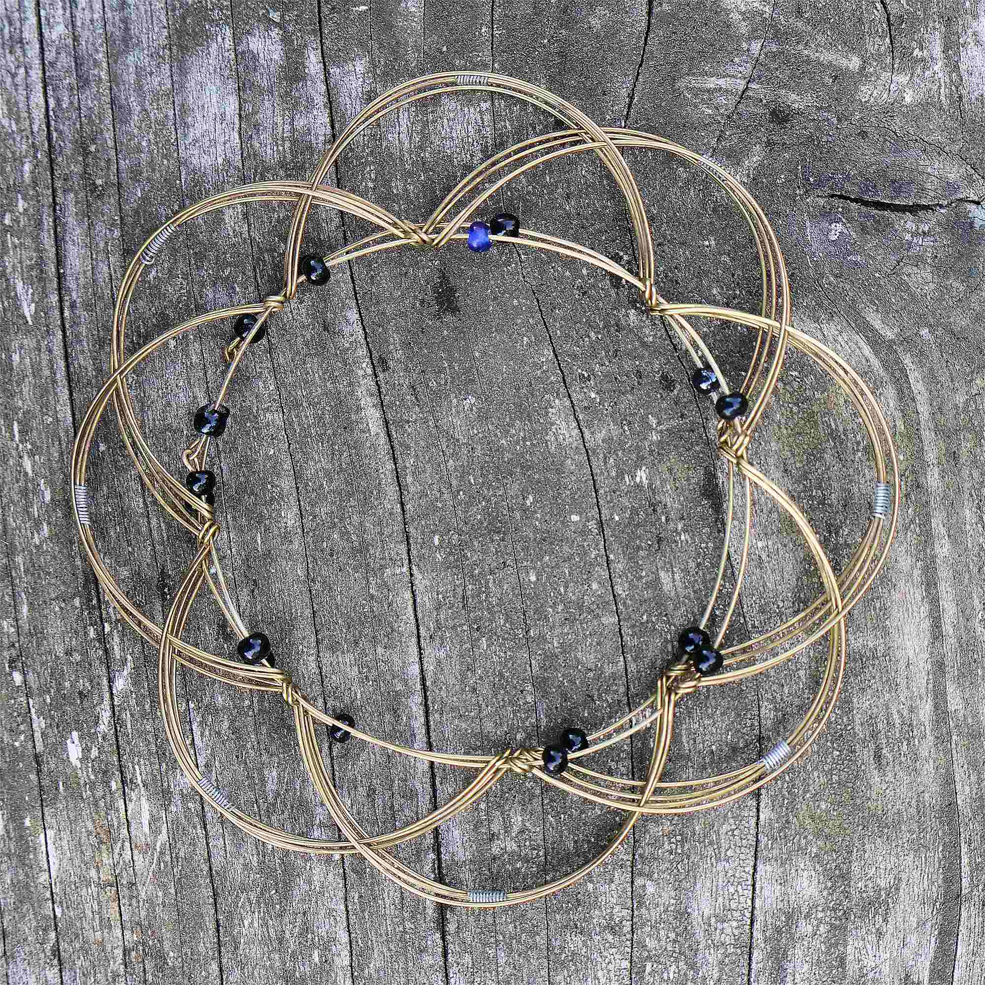 Tribal Trade GmbH - Wholesale Dream Catcher - 4D mandala decorative wire mesh gold black flower of life5