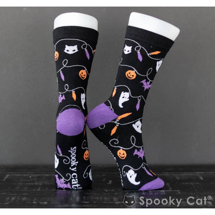Spooky Cat Press - Wholesale Socks - Unisex - Halloween Lights Socks (One Size)