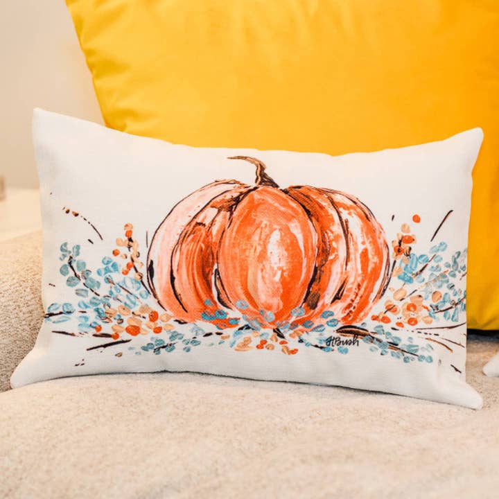Coussin Harvest Pumpkin pour la vente par LuckyBird Apparel and Home