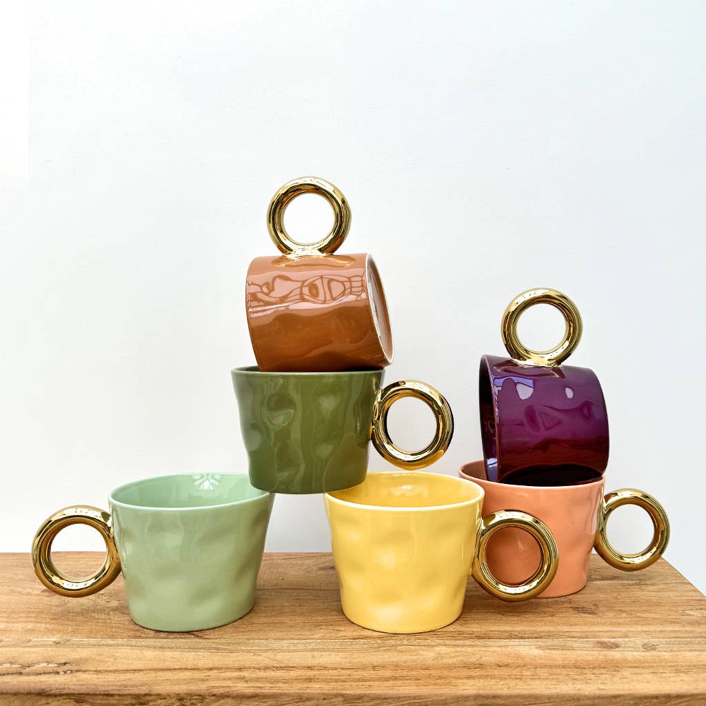 Opjet Paris - Wholesale Koffiemok - Set van 2 mokken ochtendknuffels oker D10,4 H7,8cm3