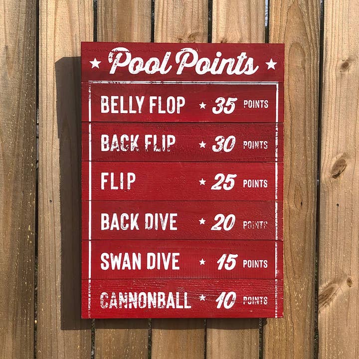 Panneau de piscine extérieure, imprimé sur cèdre résistant aux intempéries, 2 couleurs pour la vente par Go Jump in the Lake®