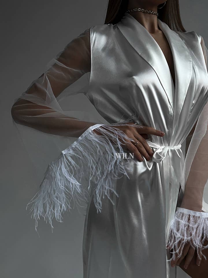 Wiln - Vente Peignoir – femme - Peignoir satiné luxueux « Goddess »3