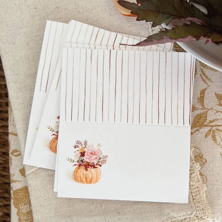 pumpkin bouquet place cards for wholesale by emily lex studio