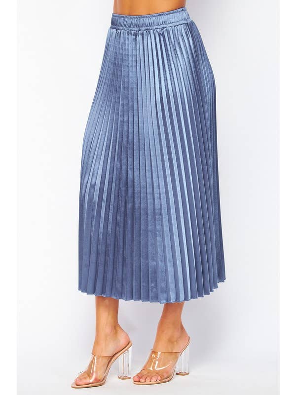 Boswell - Wholesale Skirt - Women's - Satin Pleated Skirts5