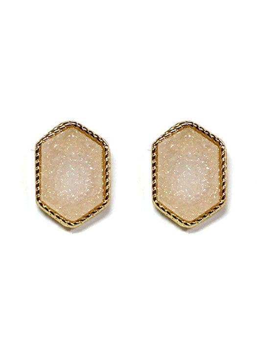 MiMi Wholesale - Wholesale Stud/Post Earrings - VE2334 Peggy Druzy Hexagon Post Earrings21