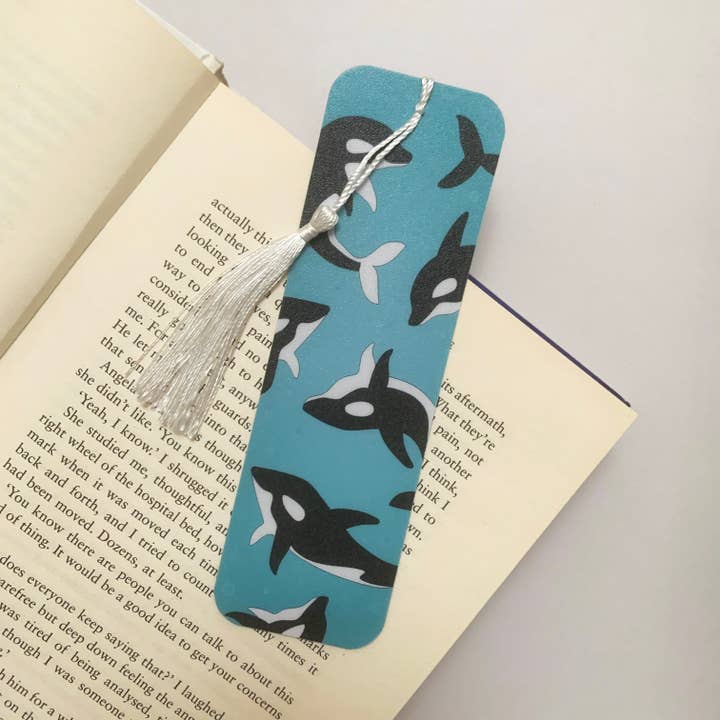Orca / Killer Whale - Recycled Bookmark with Tassel for wholesale by Coffee & Jam Studios