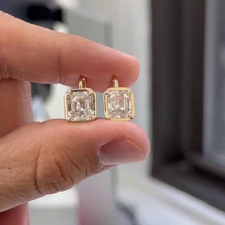 Nova Jewels LA - Wholesale Stud/Post Earrings - Antique Asscher Cut Stud Earrings | IGI Certified5