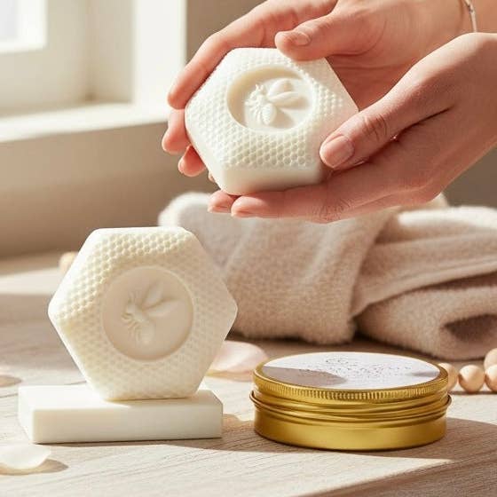 Barre de lotion solide au beurre de karité ultra-hydratante pour la vente par Gracie & Co. 1942