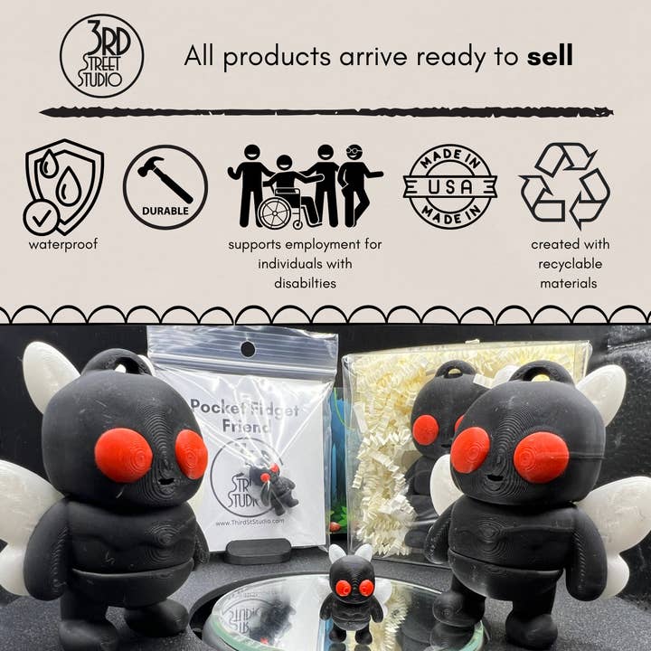 Mothman - Fidget Friend for wholesale by Third St. Studio