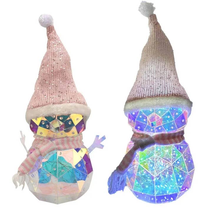 Dunn Deals - Wholesale Christmas Decoration - 14.5" Iridescent LED Prismatic Snowman