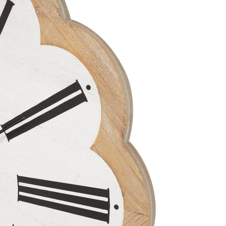 Import Corner - Wholesale Wall Clock - A-91850: METAL WOOD WALL CLOCK 33"W, 33"H5