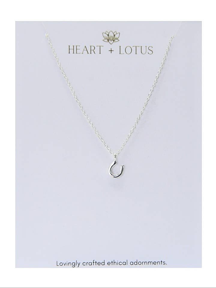 Horseshoe Necklace in Sterling Silver for wholesale by Heart and Lotus Sterling Silver Jewelry