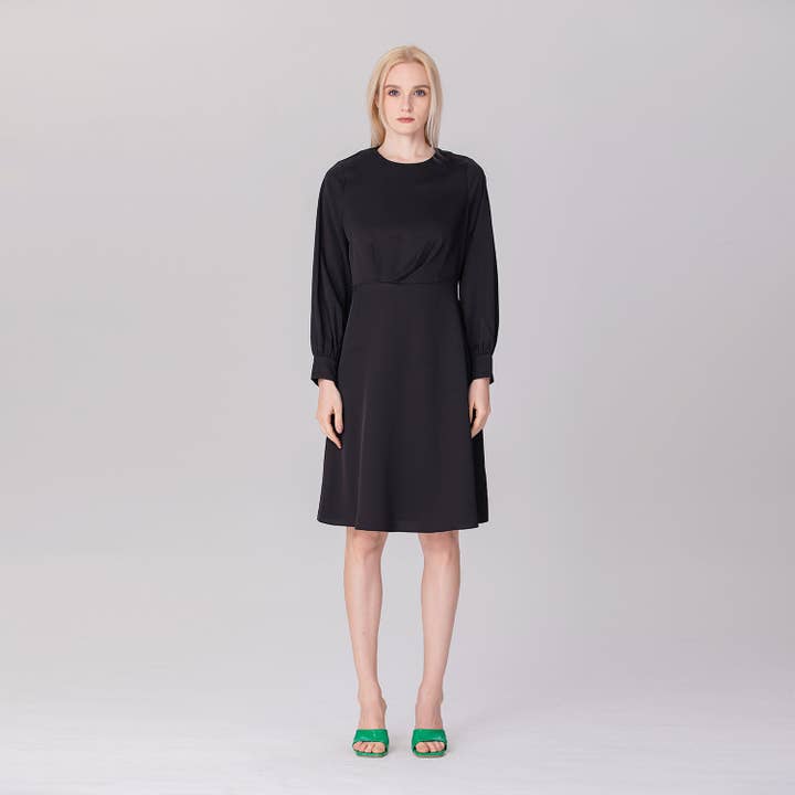 Vestido evasé de mangas compridas por atacado de Smart and Joy