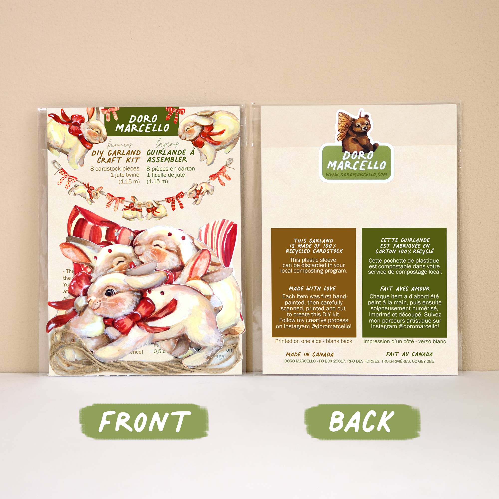 Doro Marcello - Wholesale Bunting/Garland - Rabbits Paper Garland | Christmas and Valentine's Day Decor2