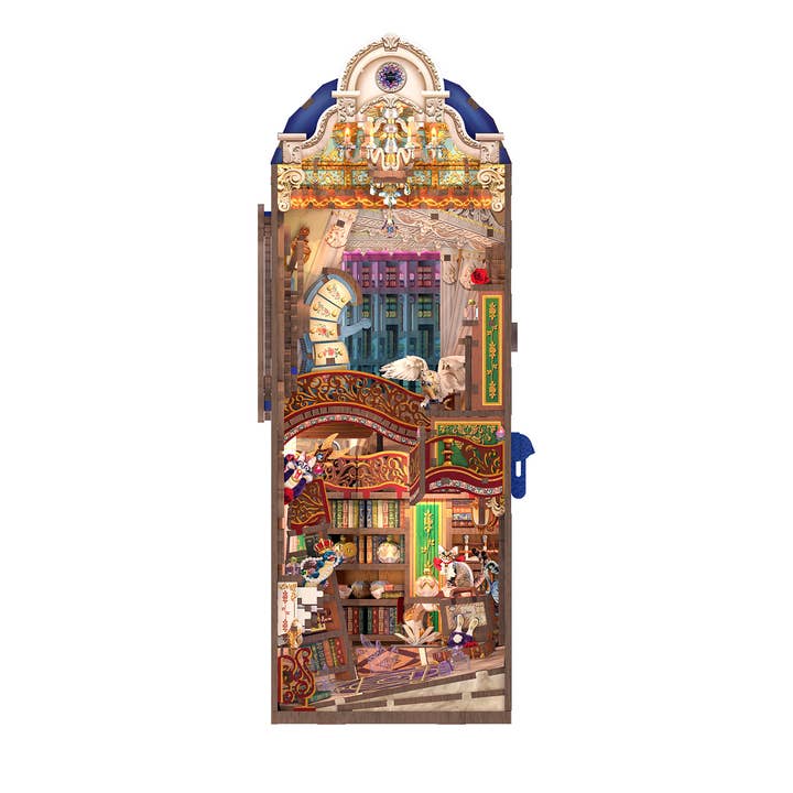 DIY Book Nook Kit: Magical Library w/ Dust Cover for wholesale by Hands Craft Intl