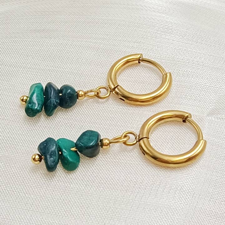 Lovelika – wholesale Single earring – Mini hoop earrings with stones - Clémence0